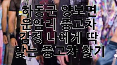 하동군 양보면 운암리 중고차 감정: 나에게 딱 맞는 중고차 찾기